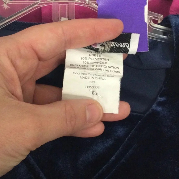 Rare Editions size 6 Royal Blue Velour Dress with Bow - Picture 7 of 7